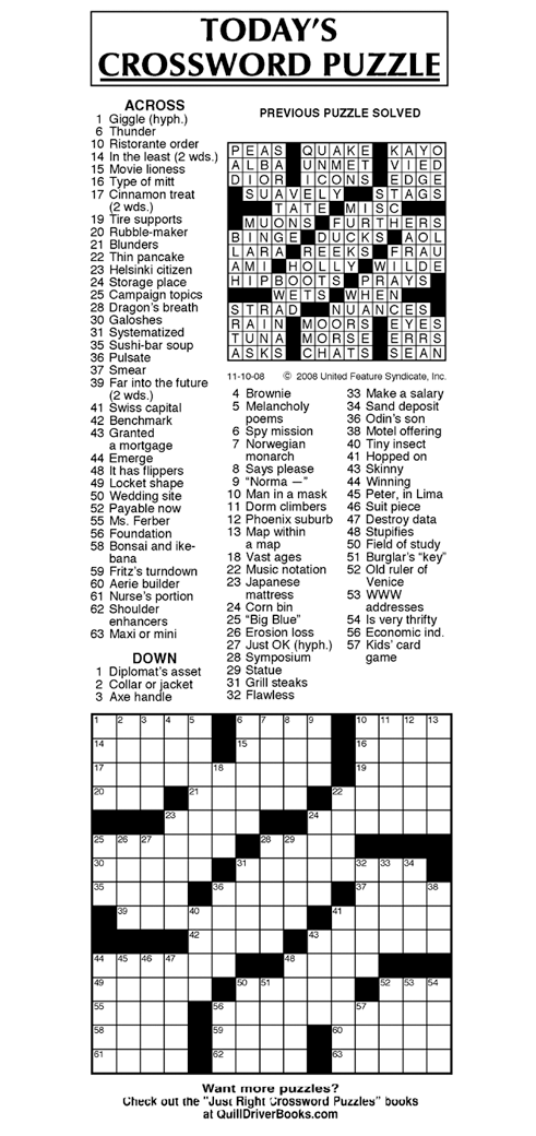 Printable Universal Crossword Puzzle Today Across To Bear February